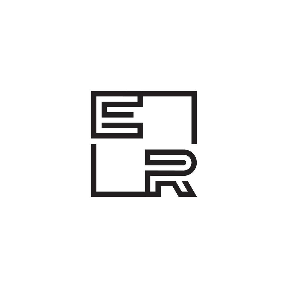 ER futuristic in line concept with high quality logo design vector