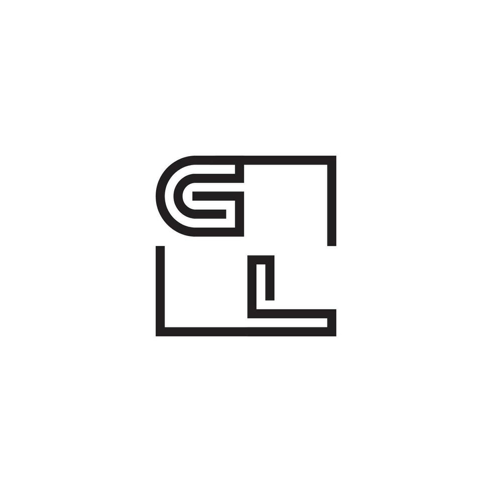 GL futuristic in line concept with high quality logo design vector