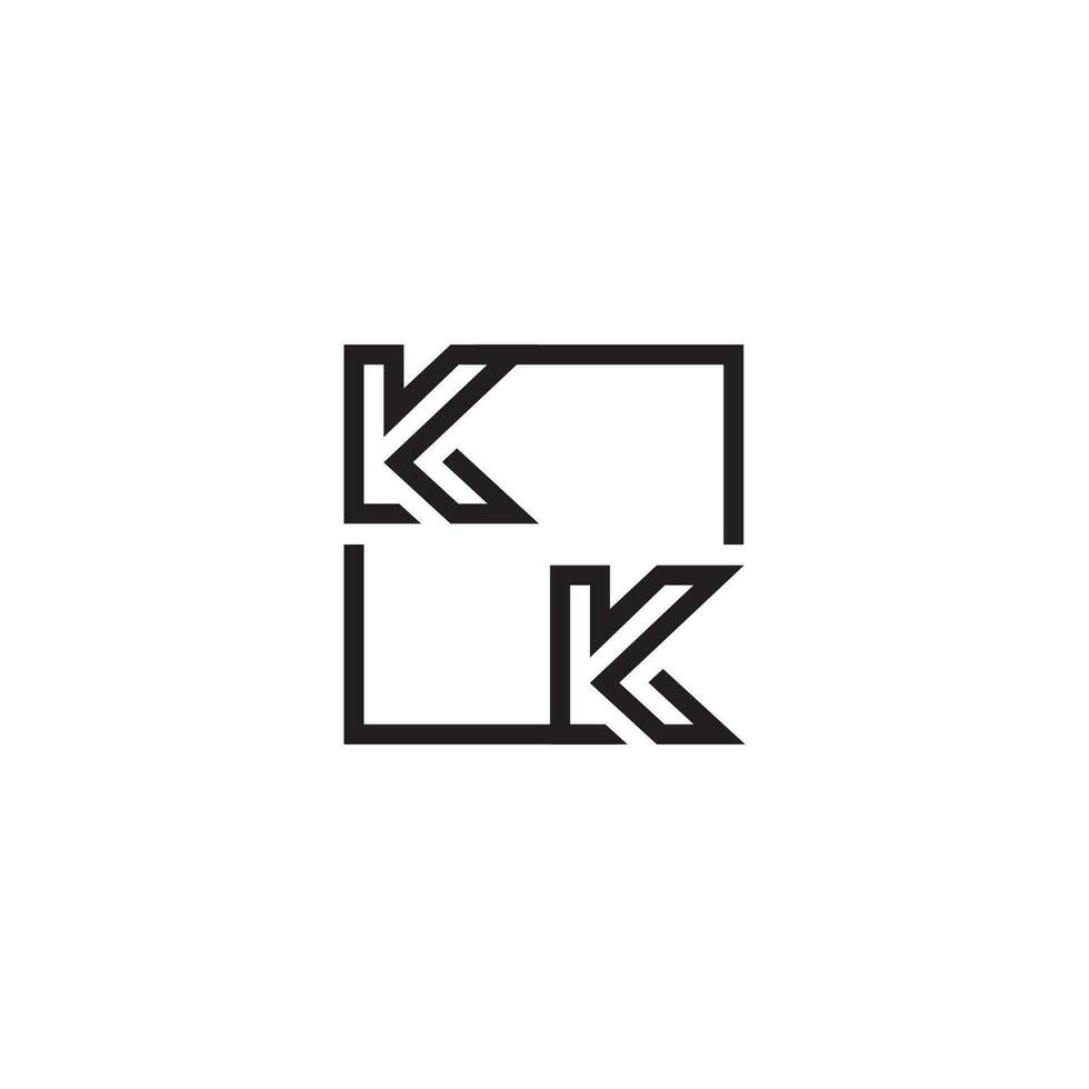 KK futuristic in line concept with high quality logo design vector