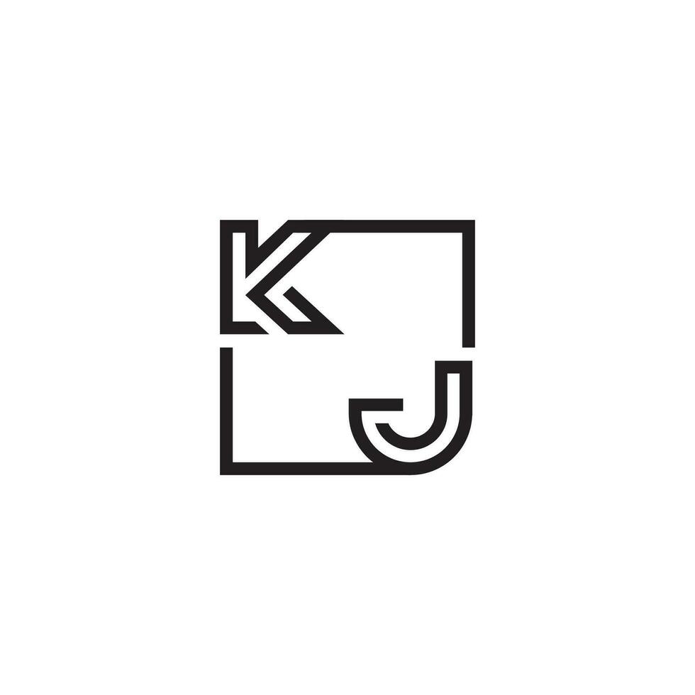 KJ futuristic in line concept with high quality logo design vector