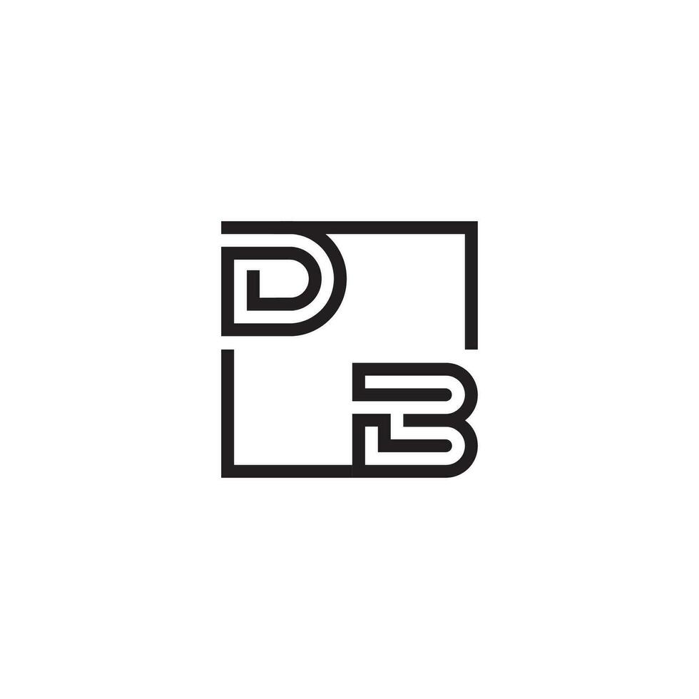 DB futuristic in line concept with high quality logo design vector