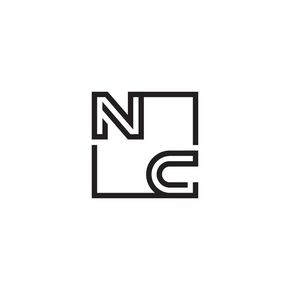 NC futuristic in line concept with high quality logo design vector