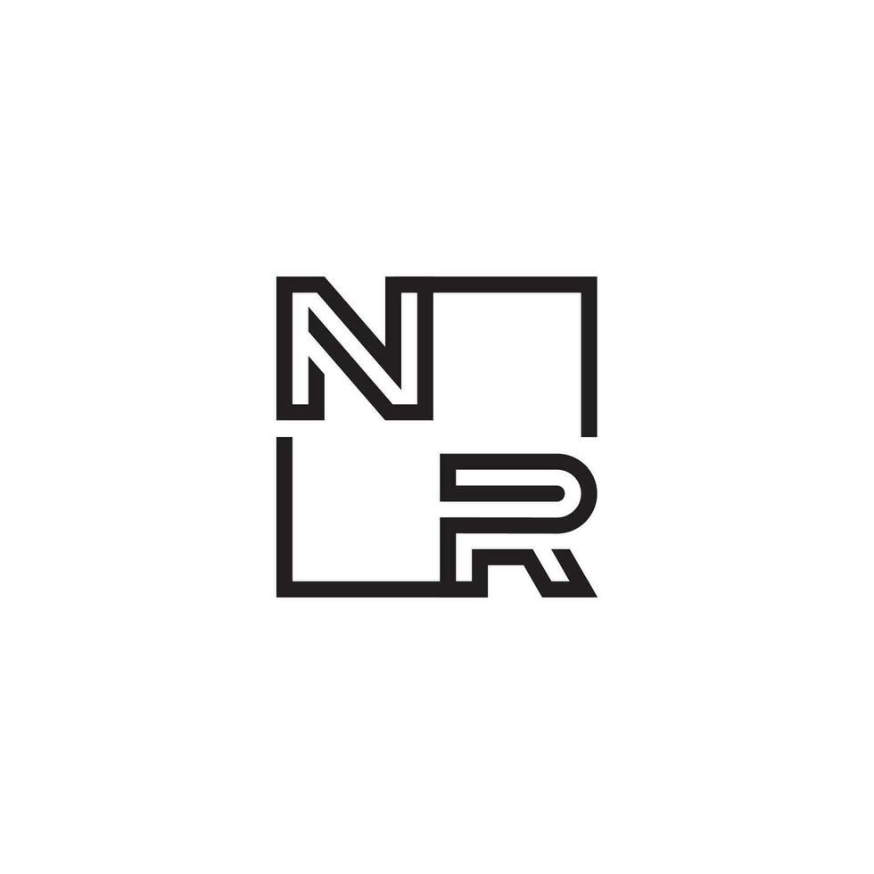 NR futuristic in line concept with high quality logo design vector