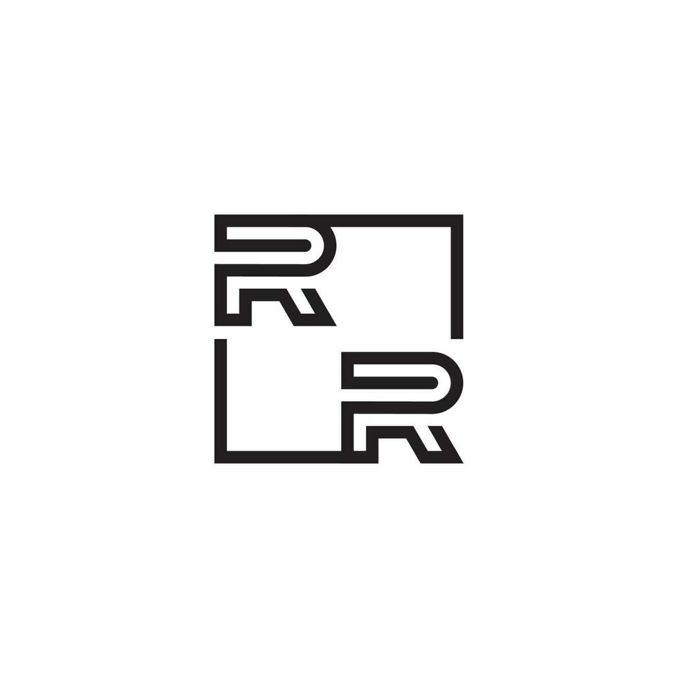 RR futuristic in line concept with high quality logo design vector