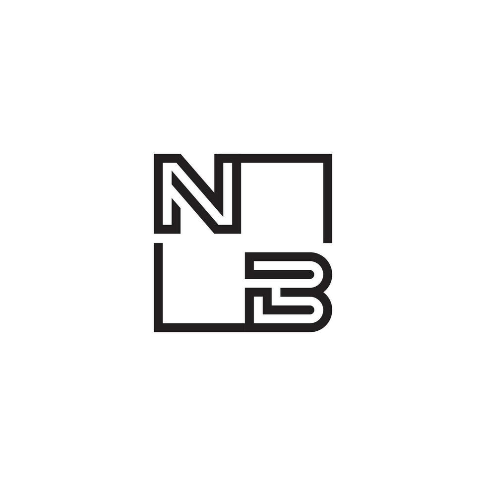 NB futuristic in line concept with high quality logo design vector