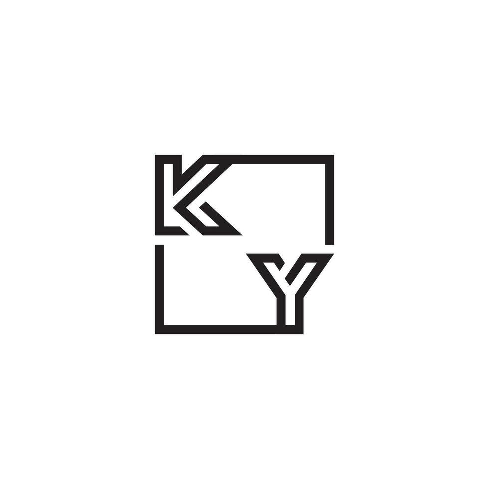 KY futuristic in line concept with high quality logo design vector