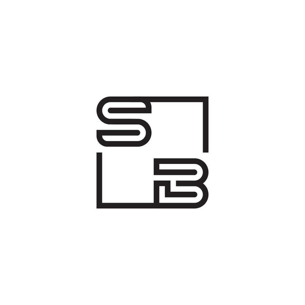 SB futuristic in line concept with high quality logo design vector