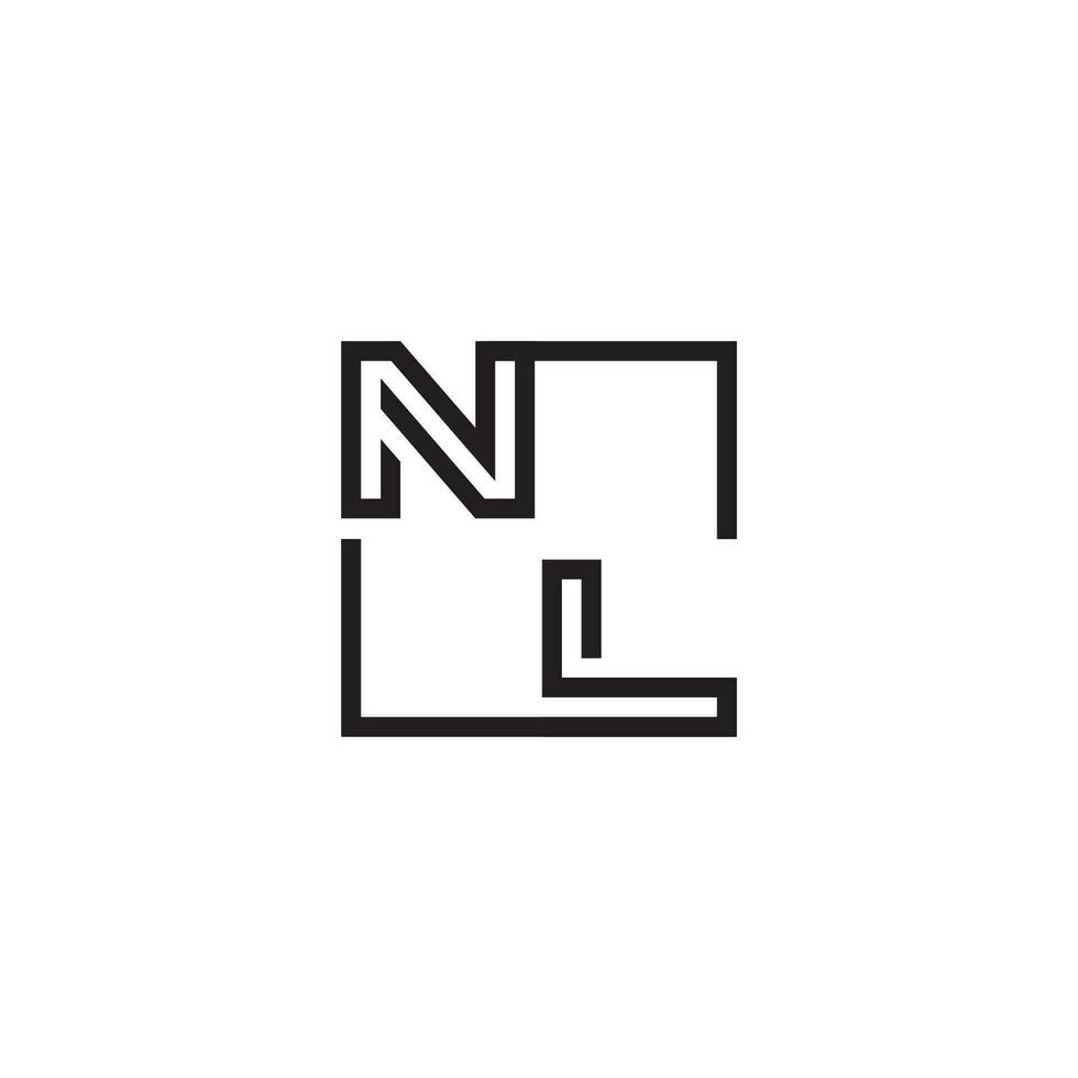 NL futuristic in line concept with high quality logo design vector
