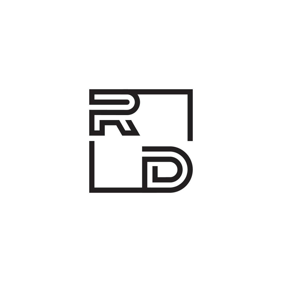 RD futuristic in line concept with high quality logo design vector