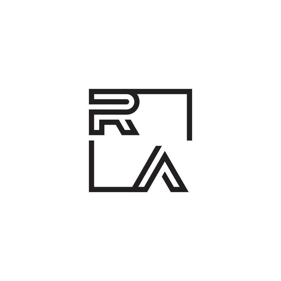 RA futuristic in line concept with high quality logo design vector