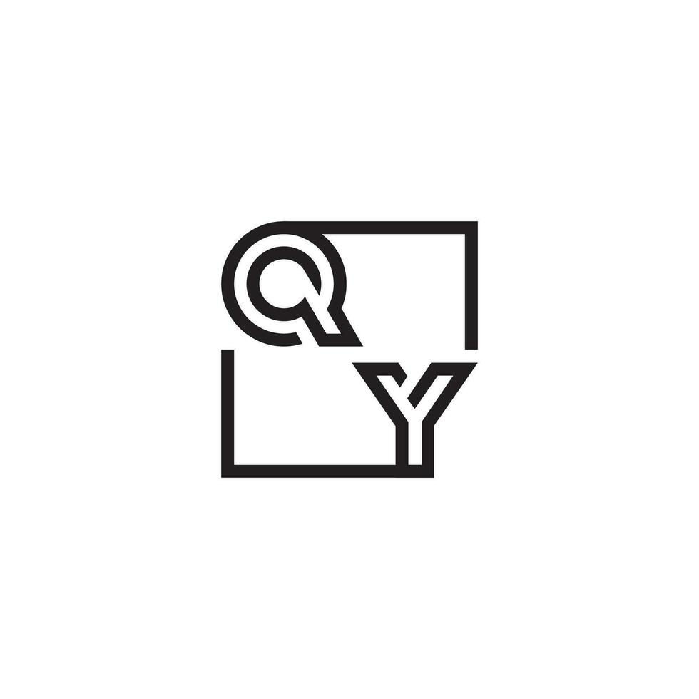 QY futuristic in line concept with high quality logo design vector
