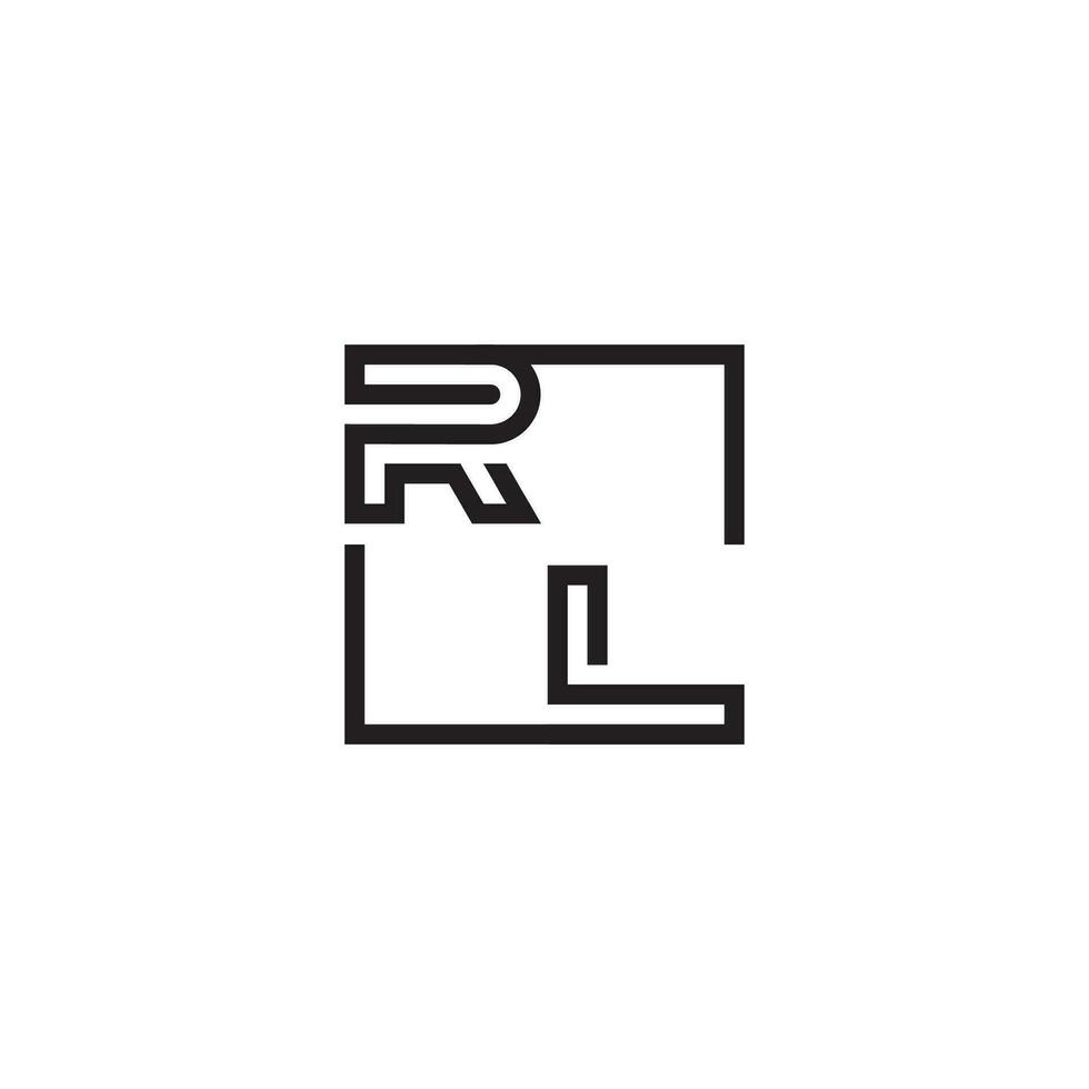 RL futuristic in line concept with high quality logo design vector