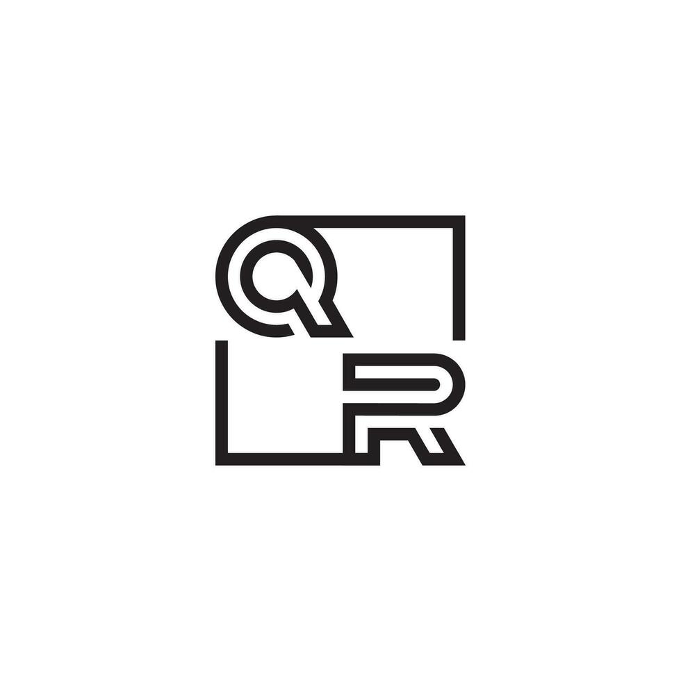 QR futuristic in line concept with high quality logo design vector