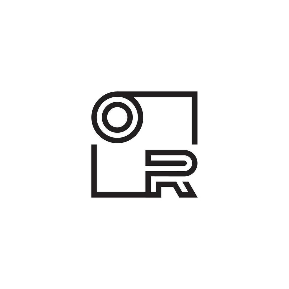 OR futuristic in line concept with high quality logo design vector