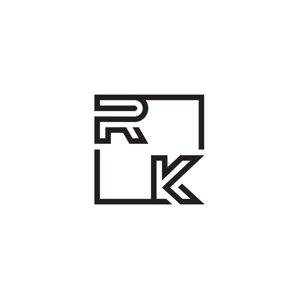 RK futuristic in line concept with high quality logo design vector