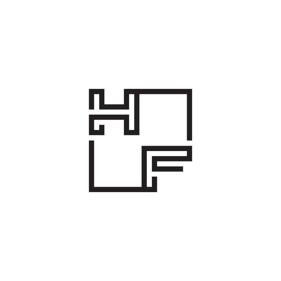 HF futuristic in line concept with high quality logo design vector