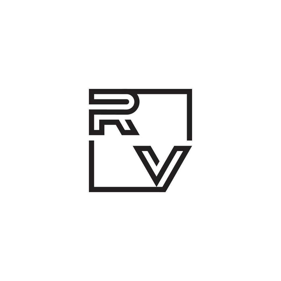 RV futuristic in line concept with high quality logo design vector