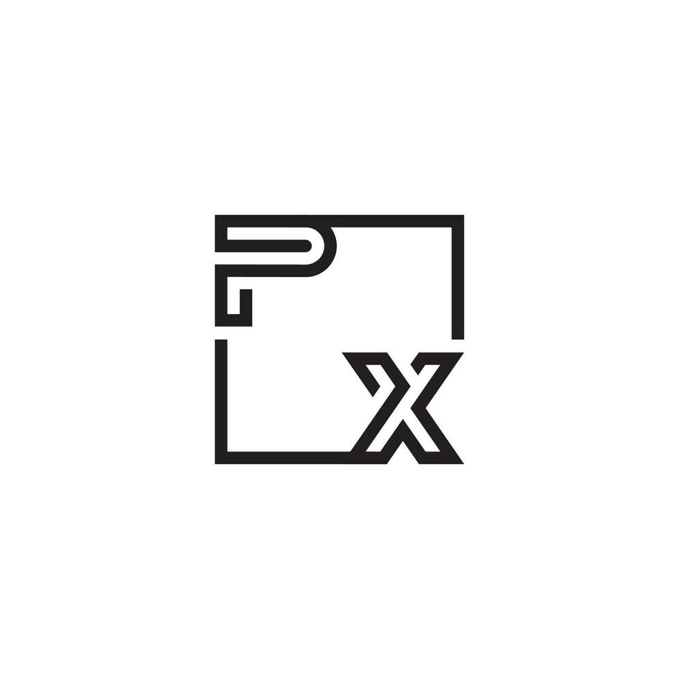 PX futuristic in line concept with high quality logo design vector
