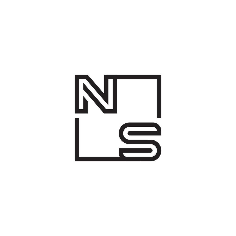 NS futuristic in line concept with high quality logo design vector
