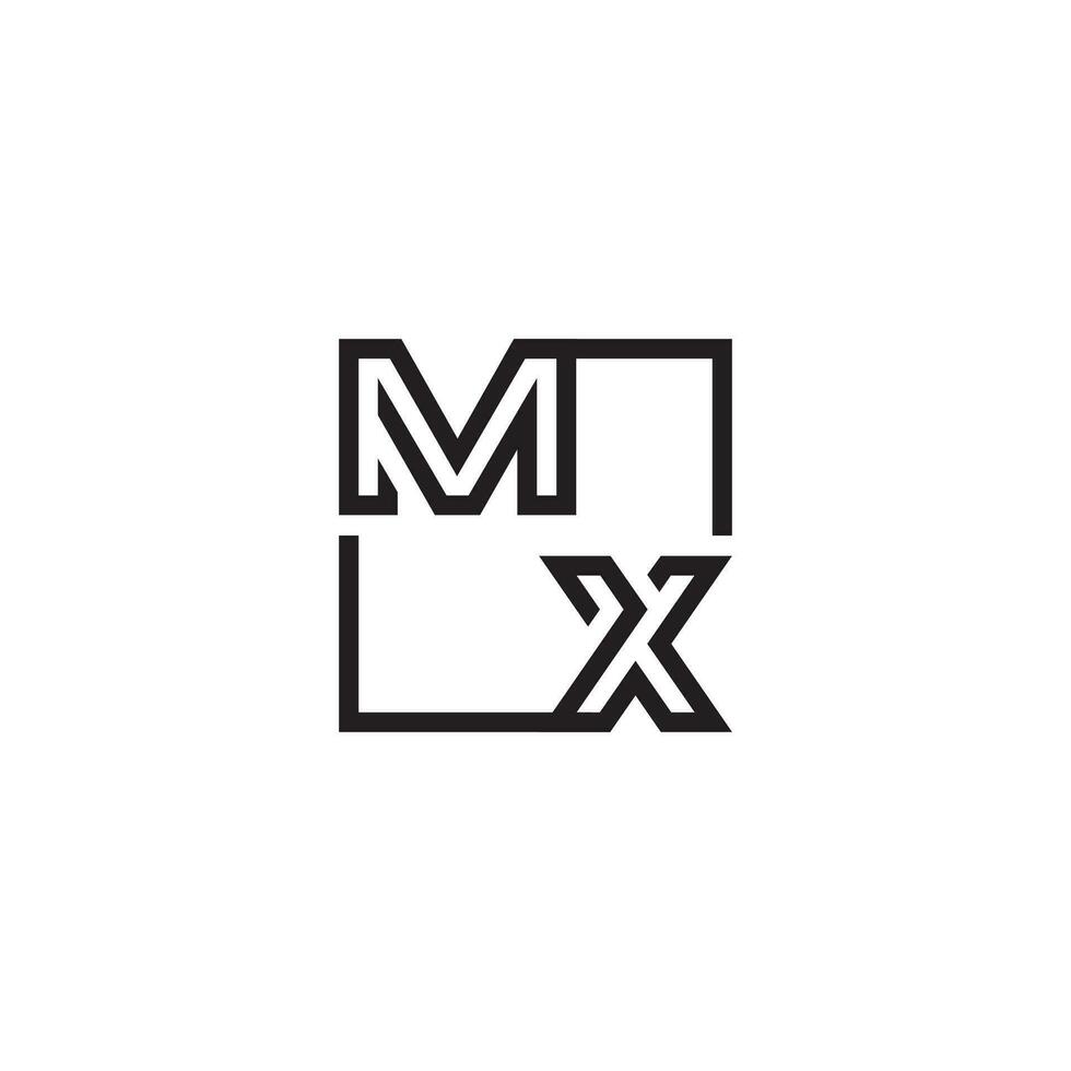 MX futuristic in line concept with high quality logo design vector