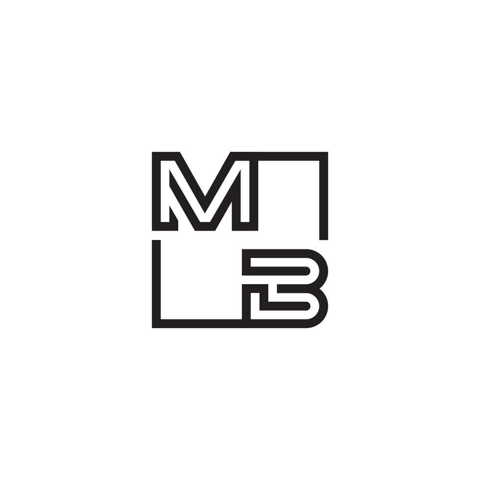 MB futuristic in line concept with high quality logo design vector