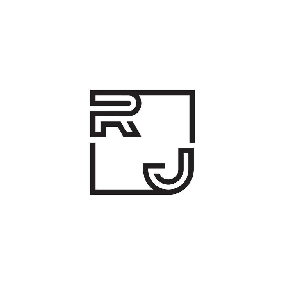 RJ futuristic in line concept with high quality logo design vector