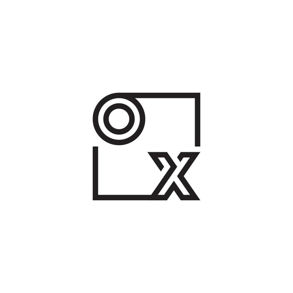 OX futuristic in line concept with high quality logo design vector