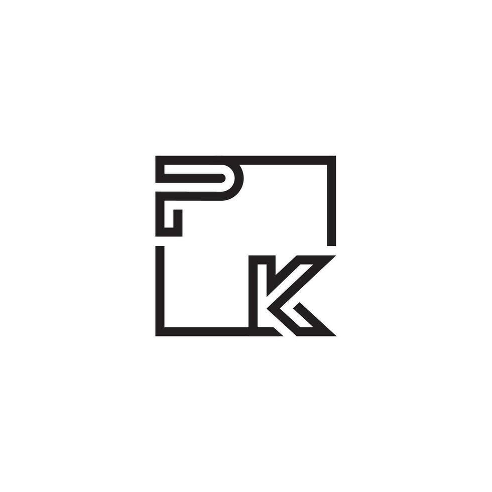 PK futuristic in line concept with high quality logo design vector