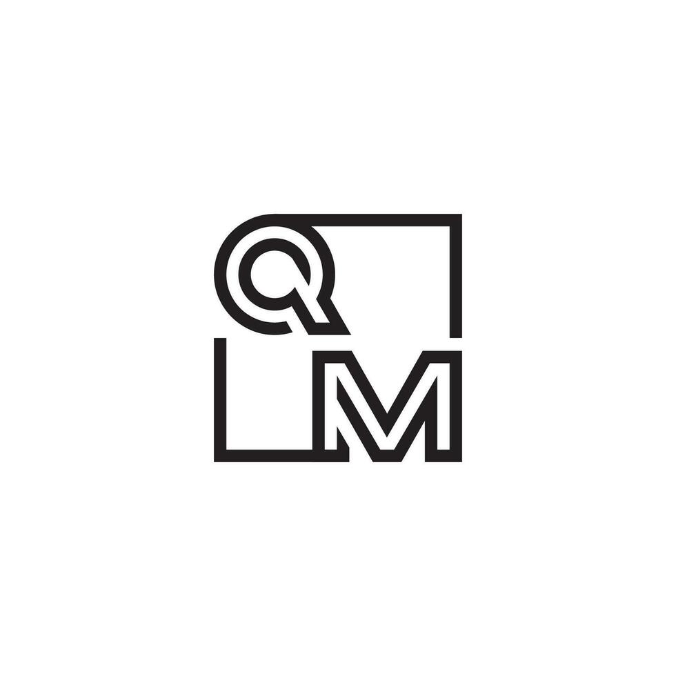 QM futuristic in line concept with high quality logo design vector