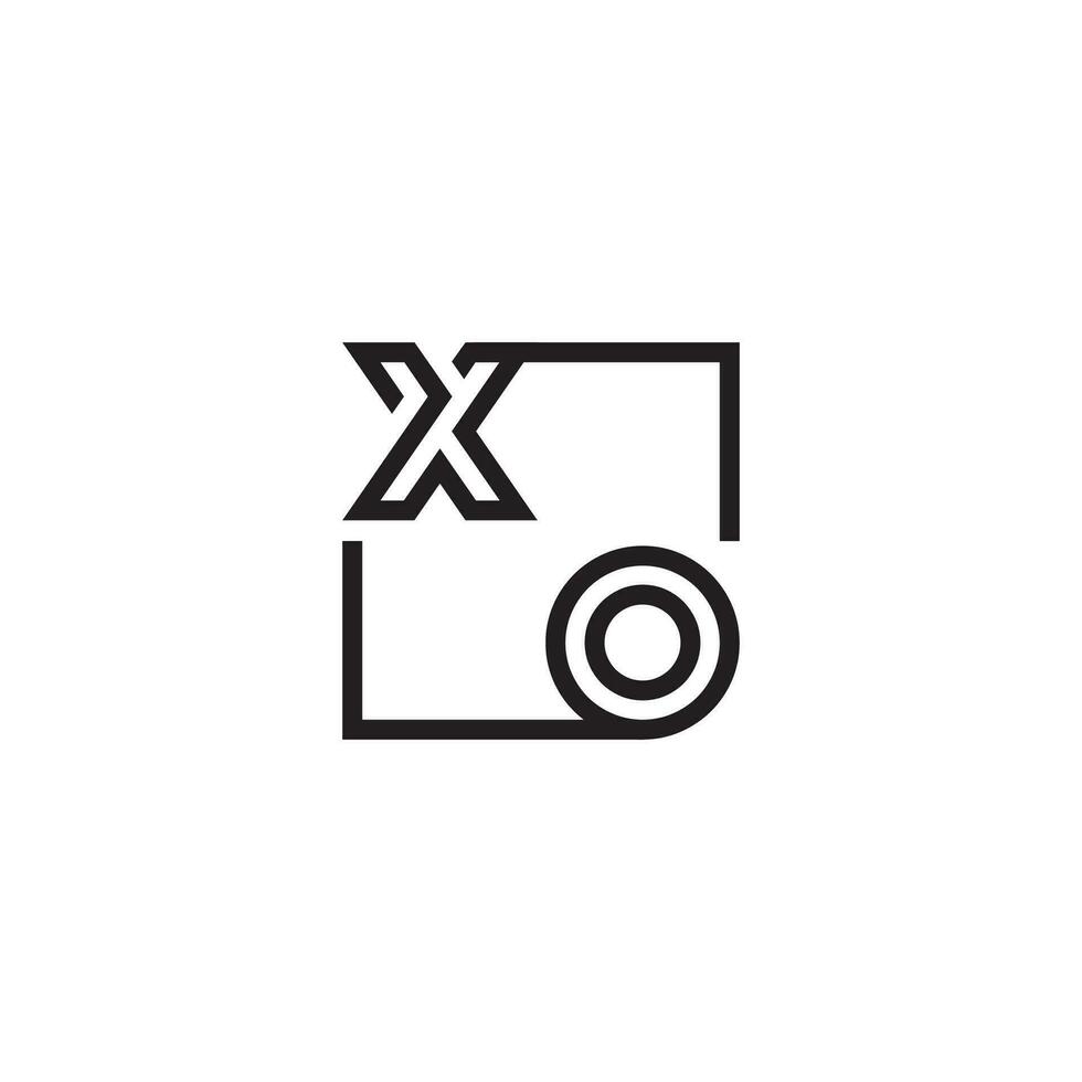 XO futuristic in line concept with high quality logo design vector