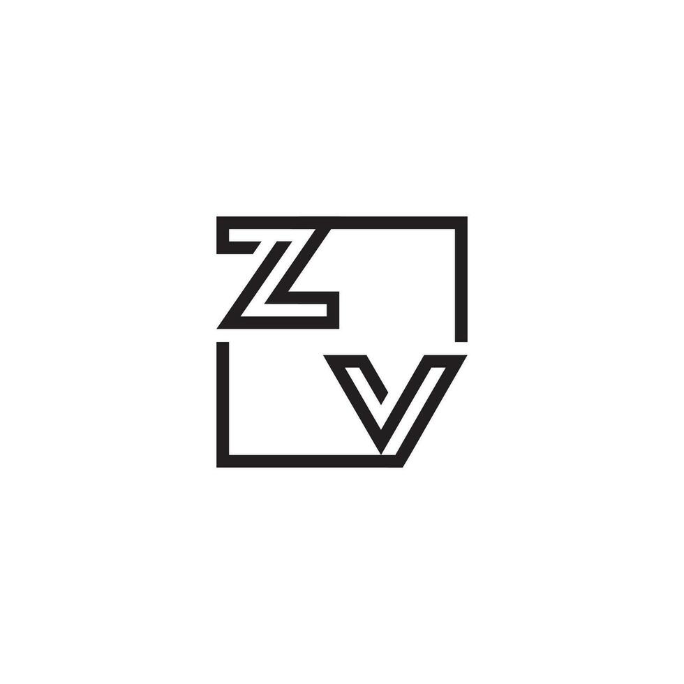 ZV futuristic in line concept with high quality logo design vector