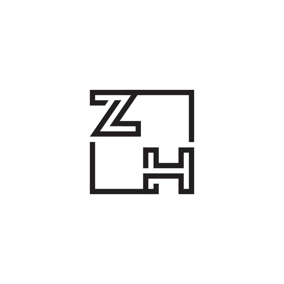 Z h futurista en línea concepto con alto calidad logo diseño vector