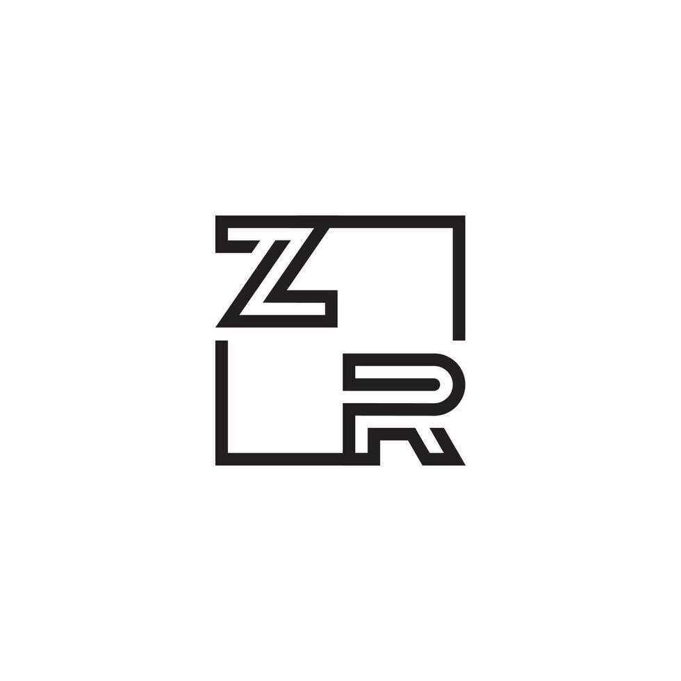 ZR futuristic in line concept with high quality logo design vector