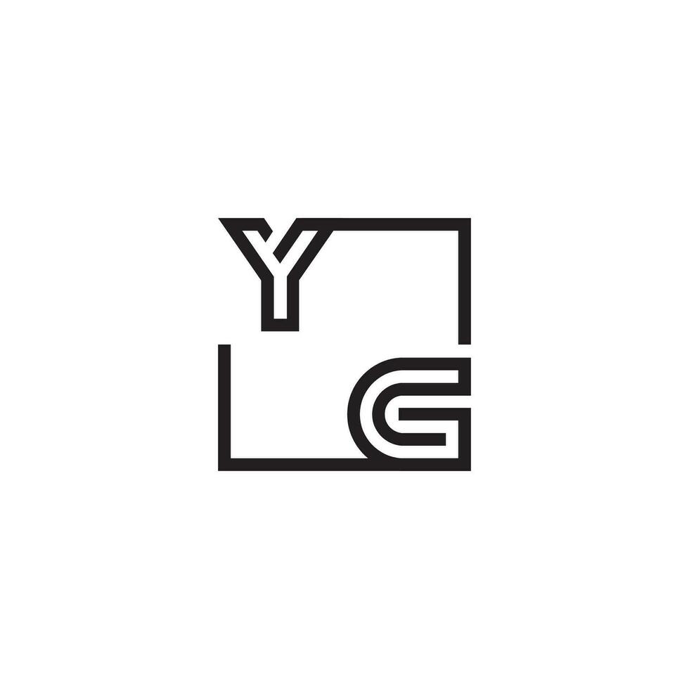 YG futuristic in line concept with high quality logo design vector