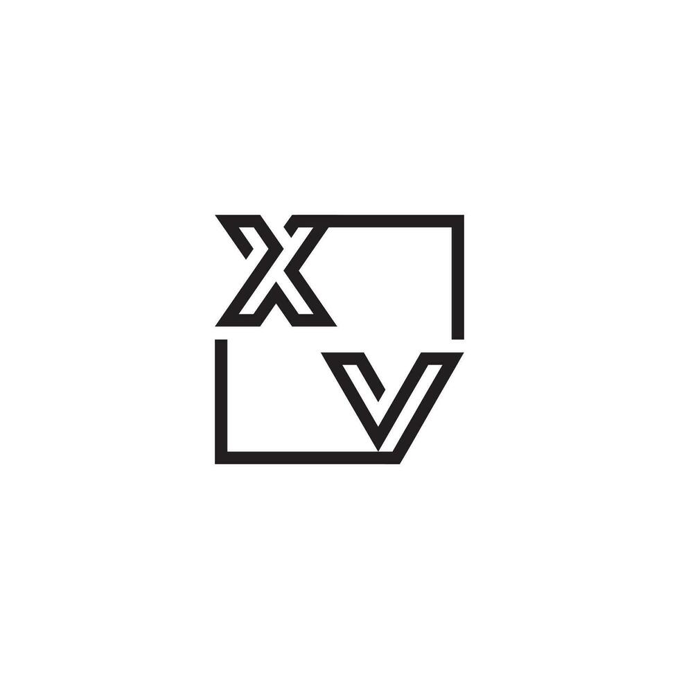 XV futuristic in line concept with high quality logo design vector