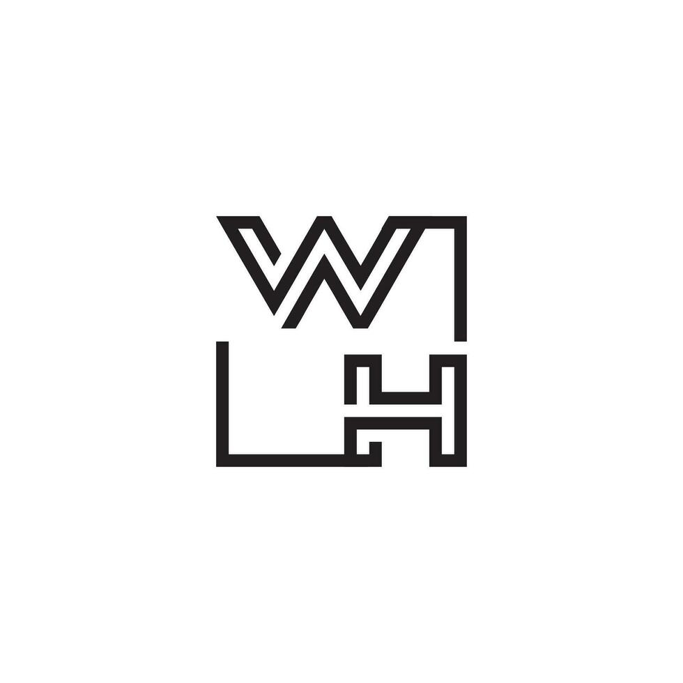 WH futuristic in line concept with high quality logo design vector