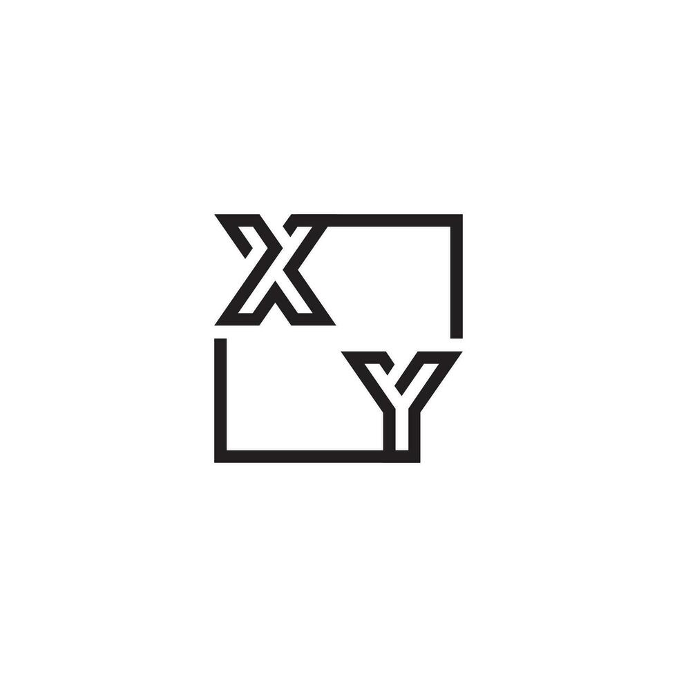 XY futuristic in line concept with high quality logo design vector