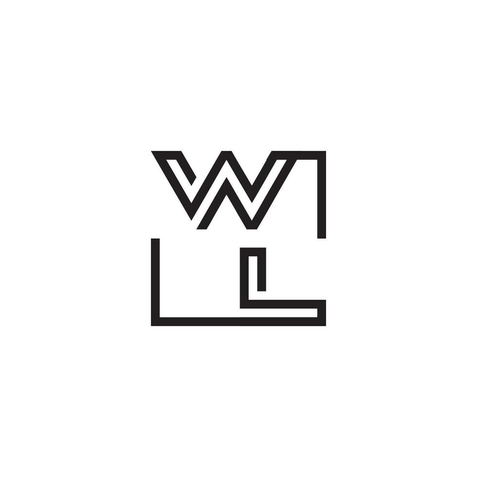 WL futuristic in line concept with high quality logo design vector