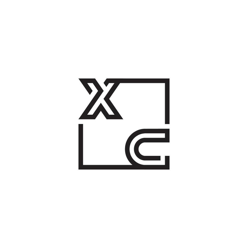 XC futuristic in line concept with high quality logo design vector