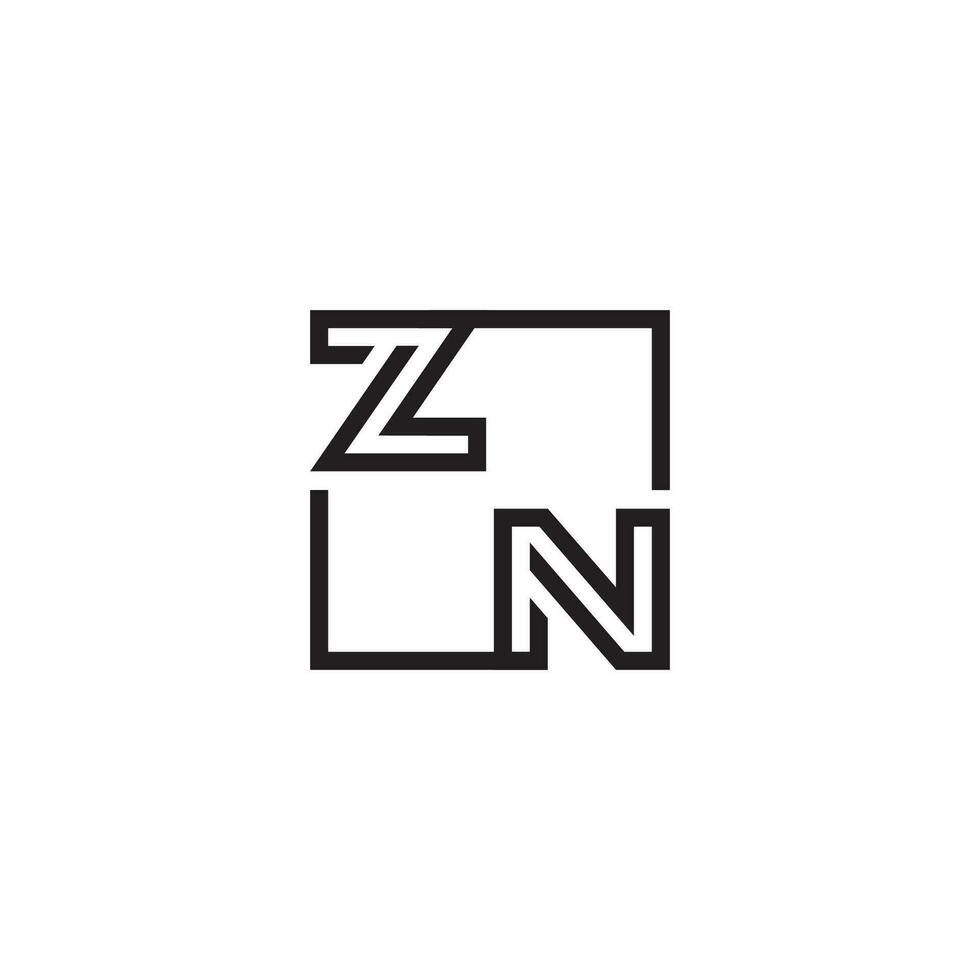 ZN futuristic in line concept with high quality logo design vector