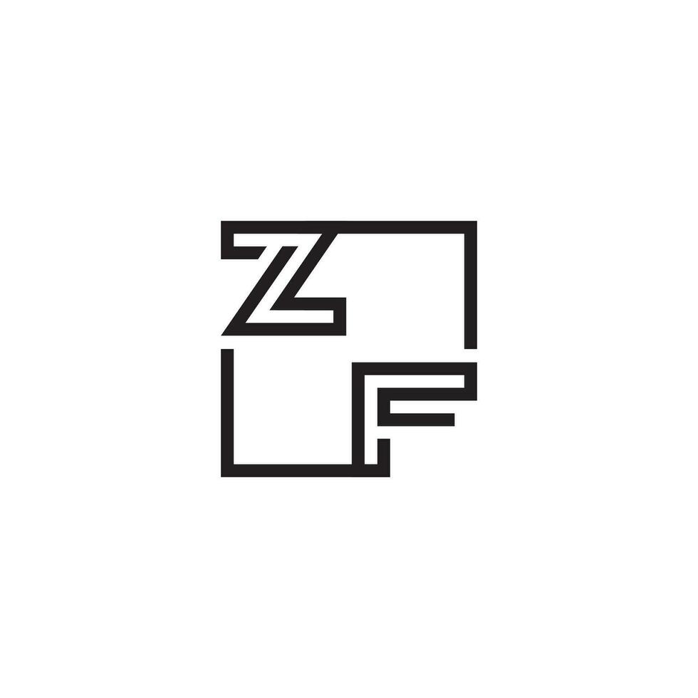 ZF futuristic in line concept with high quality logo design vector