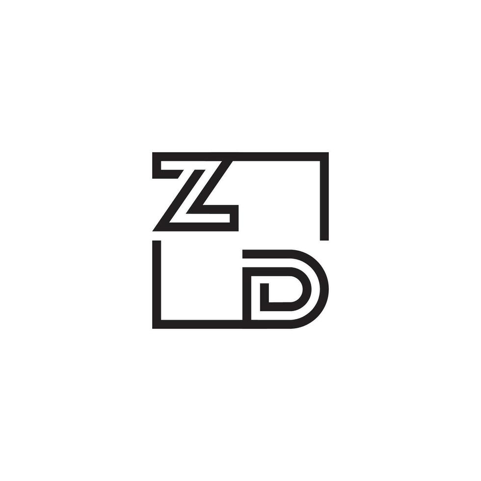 ZD futuristic in line concept with high quality logo design vector