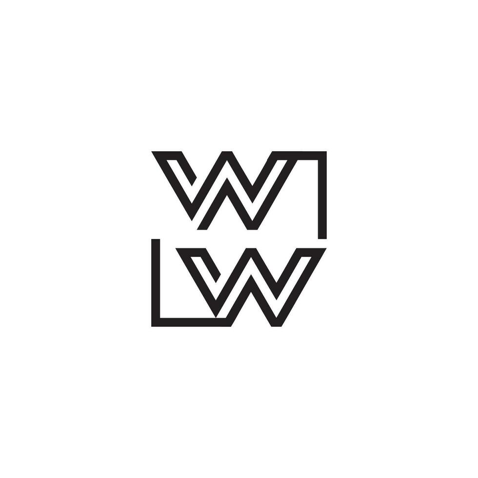 WW futuristic in line concept with high quality logo design vector
