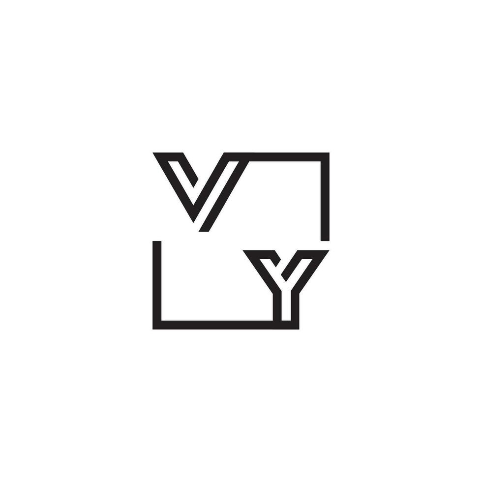 VY futuristic in line concept with high quality logo design vector