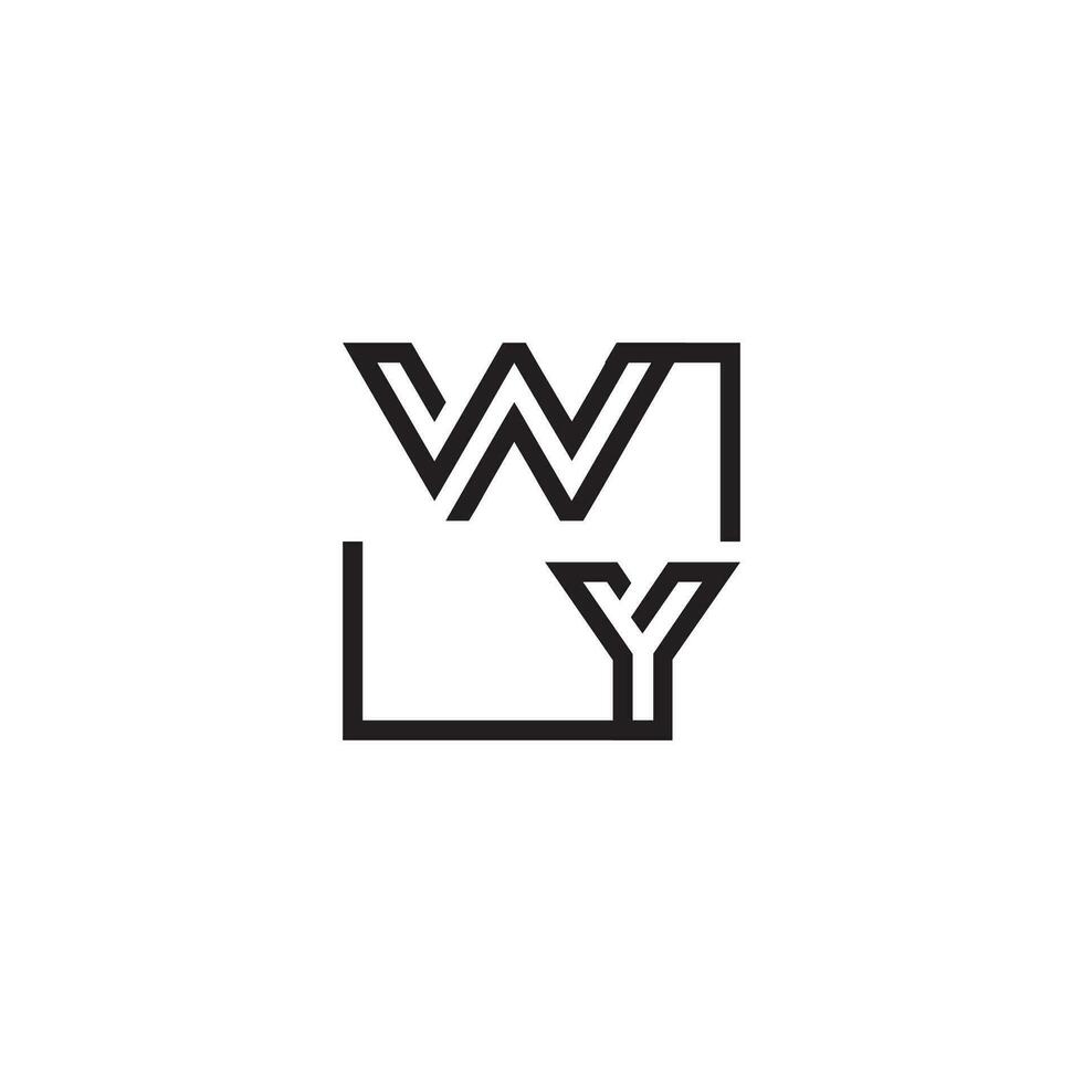 WY futuristic in line concept with high quality logo design vector