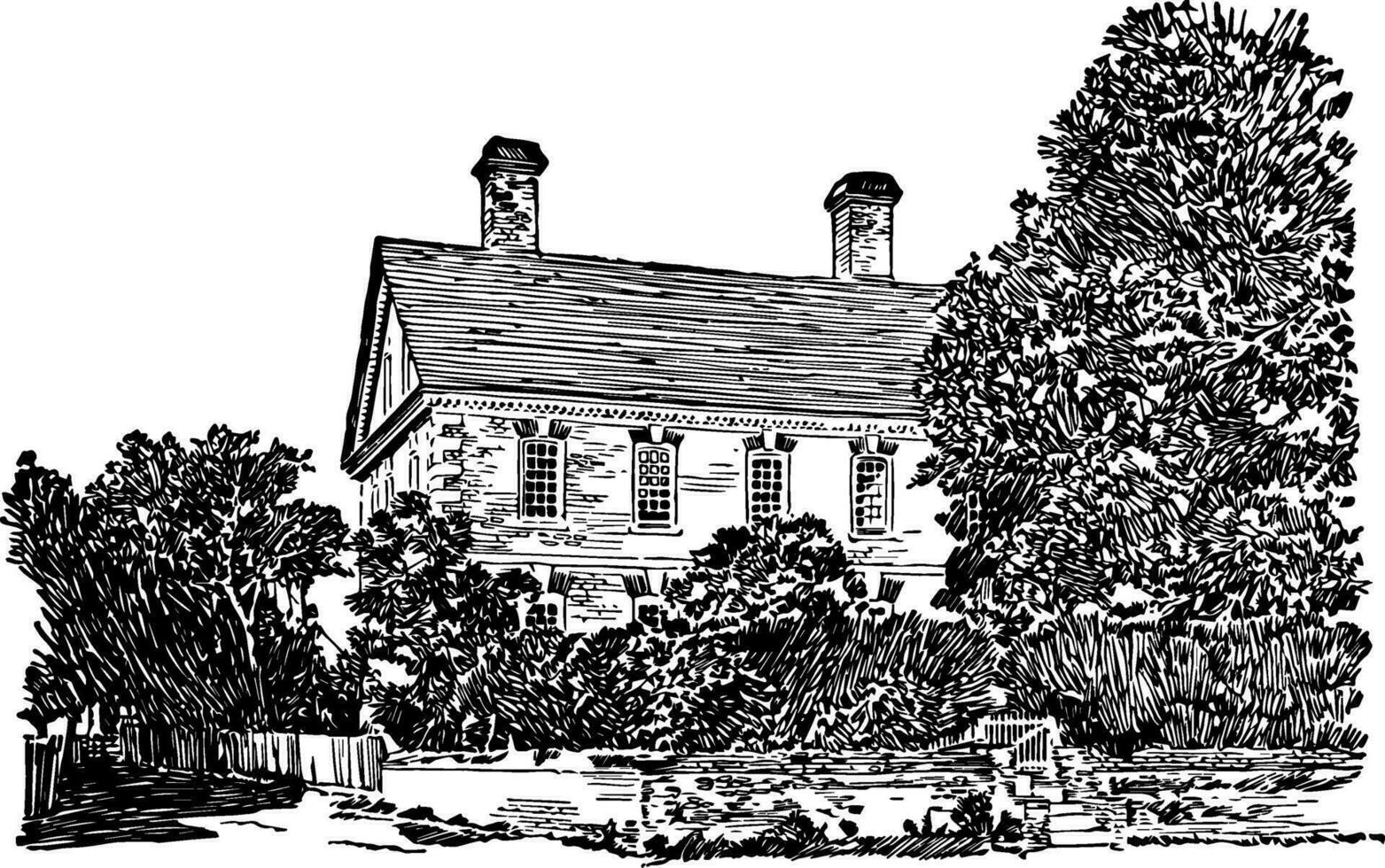 Nelson House vintage illustration. vector