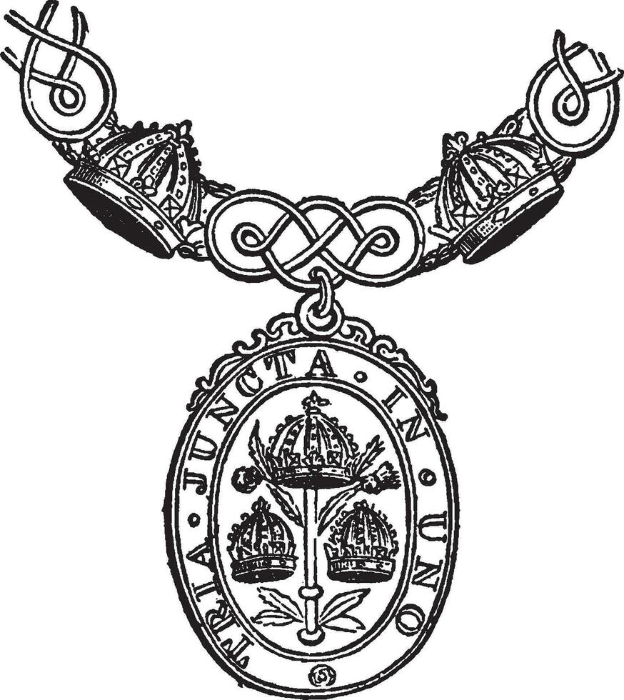 Badge and Order of Bath, vintage illustration. vector