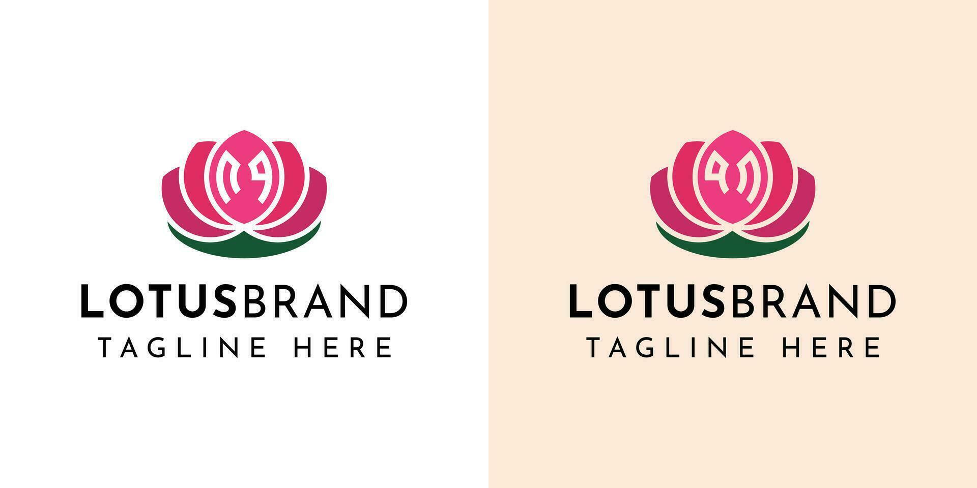 Letter NQ and QN Lotus Logo Set, suitable for business related to lotus flowers with NQ or QN initials. vector