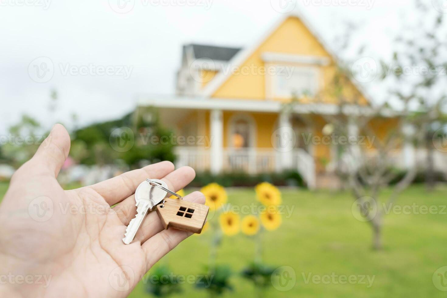 lease, rental and selling home. Real estate agent manager holding key for new owner.  rent house, Sales, loan credit financial, insurance, Seller, dealer, installment,  buy, sell, move in photo