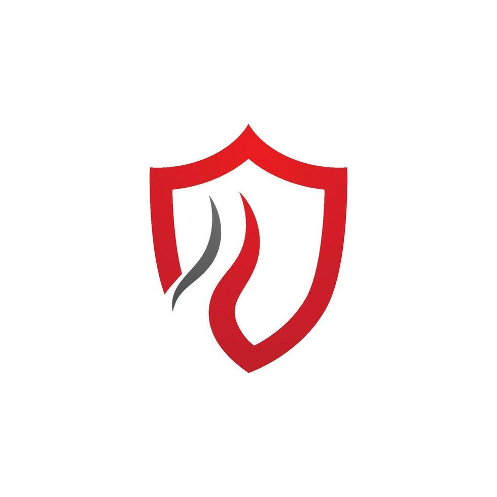 Fire shield vector illustration design